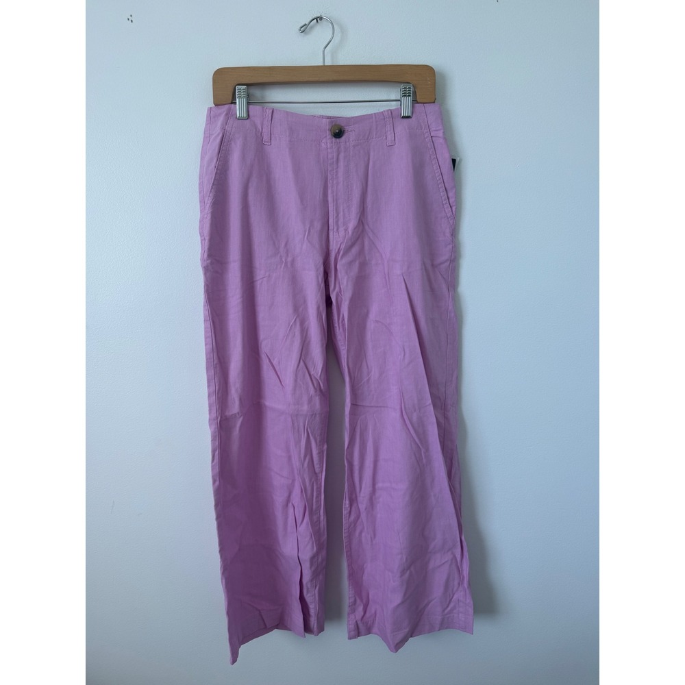 KUT from the Kloth Meg Linen Wide Leg Trouser Light Pink/Purple Women's 6P - Picture 2 of 4